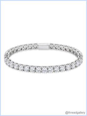 5mm Cubic Zirconia Tennis Bracelet Stainless Steel Gift for Men Women